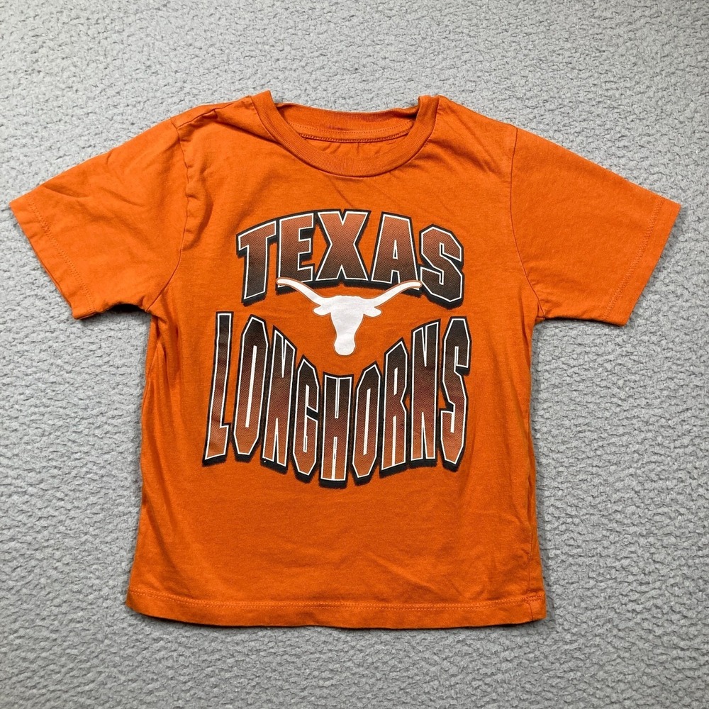 University of Texas Longhorns T Shirt YOUTH Medium 5/6 Orange‎ Short Sleeve FLAW
